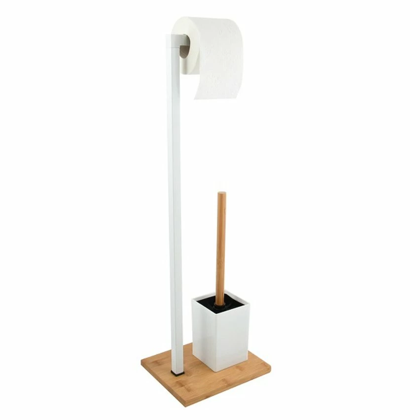 Le moins cher 🌟 MSV Combiné Wc Bambou & Acier Blanc ✨ 3 Le moins cher 🌟 MSV Combiné Wc Bambou & Acier Blanc ✨