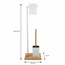 Le moins cher 🌟 MSV Combiné Wc Bambou & Acier Blanc ✨ 10 Le moins cher 🌟 MSV Combiné Wc Bambou & Acier Blanc ✨ -Accessoires pour la maison Soldes 8422914500186 5