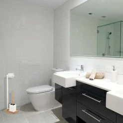 Le moins cher 🌟 MSV Combiné Wc Bambou & Acier Blanc ✨ 11 Le moins cher 🌟 MSV Combiné Wc Bambou & Acier Blanc ✨ -Accessoires pour la maison Soldes 8422914500186 6