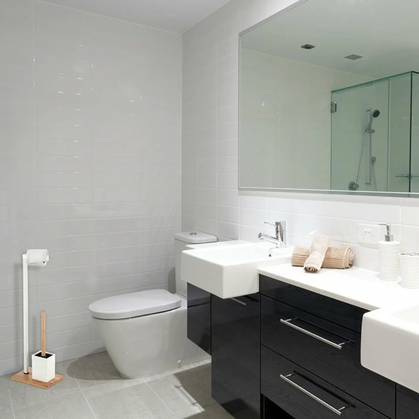 Le moins cher 🌟 MSV Combiné Wc Bambou & Acier Blanc ✨ 7 Le moins cher 🌟 MSV Combiné Wc Bambou & Acier Blanc ✨ – Image 5