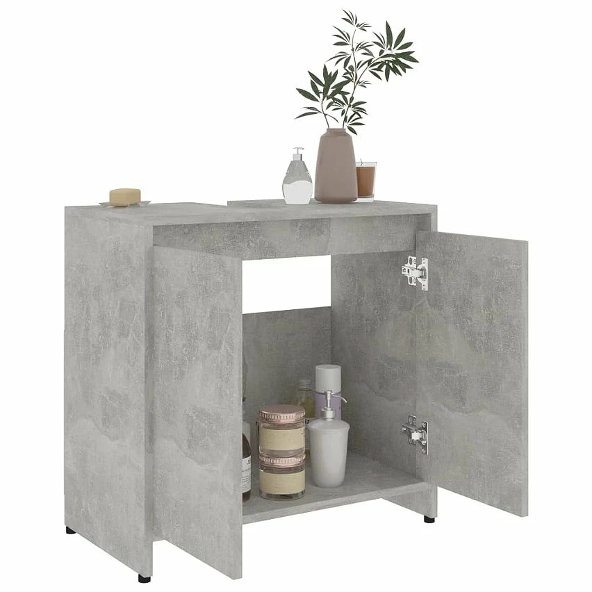 Bon marché 👏 vidaXL Armoire de salle de bain Gris béton 60x33x61 cm Aggloméré 👍 5 Bon marché 👏 vidaXL Armoire de salle de bain Gris béton 60x33x61 cm Aggloméré 👍 – Image 3
