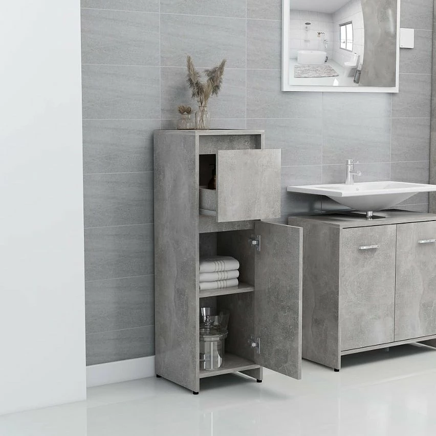 Bon marché 👏 vidaXL Armoire de salle de bain Gris béton 60x33x61 cm Aggloméré 👍 6 Bon marché 👏 vidaXL Armoire de salle de bain Gris béton 60x33x61 cm Aggloméré 👍 – Image 4