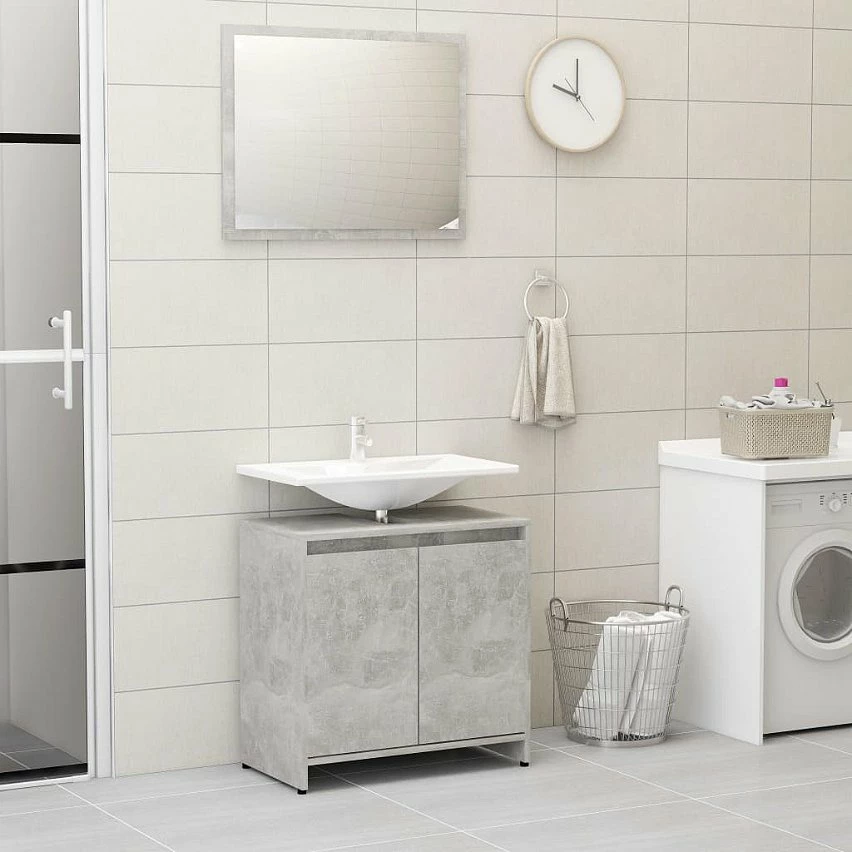 Bon marché 👏 vidaXL Armoire de salle de bain Gris béton 60x33x61 cm Aggloméré 👍 7 Bon marché 👏 vidaXL Armoire de salle de bain Gris béton 60x33x61 cm Aggloméré 👍 – Image 5